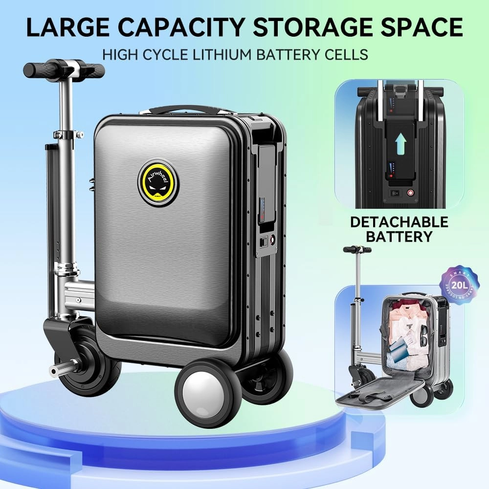 SE3S Riding Luggage Rideable Suitcase Electric Scooter Luggage Carry On Luggage (black)