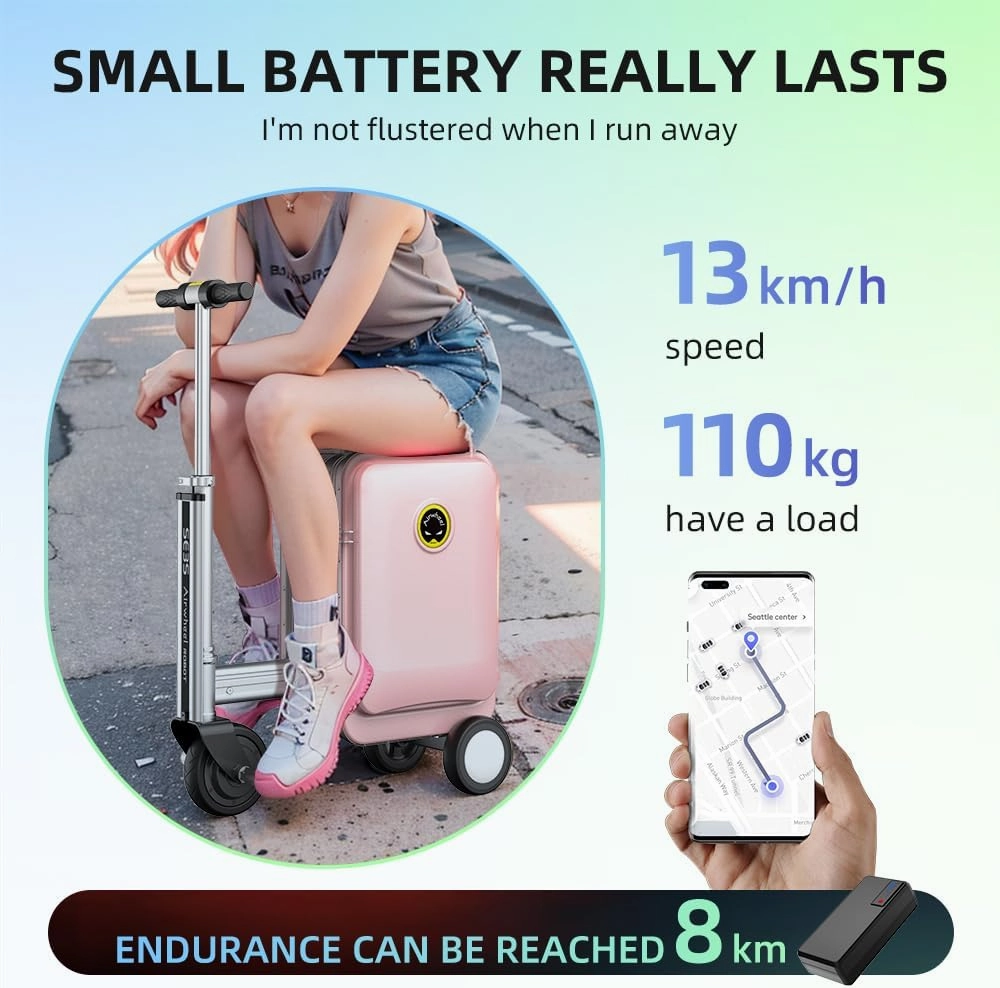 SE3S Smart Rideable Suitcase Electric Luggage Scooter For Travel (pink)