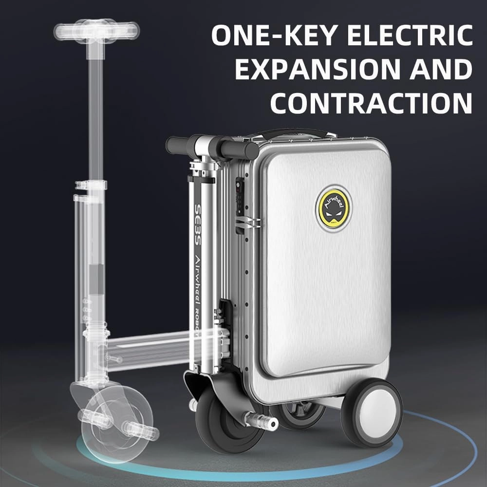 SE3S Smart Rideable Suitcase Electric Luggage Scooter For Travel (silver)