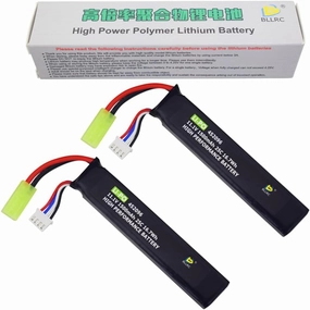 sea Jump 2PCS 3S 11.1V 1500mAh 452096 Lithium Battery with Odamiya Connector for Airsoft G36C CAR15 MP5A5 M249 MC51 FNP90 G3A4 Upgrade or Modification and Ether Series of Toy Electric Guns Rifles