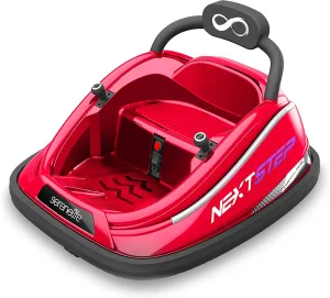 SereneLife 12V Electric Bumper Car for Kids – Remote Control Option, 360° Spin, LED Lights, Safety Belt, Kids Toddler Baby Bumper Car 3-8 Years