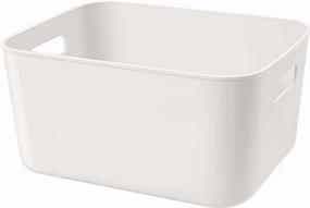 Set Of 2 Plastic Storage Bins,10.5×8×5.5" Versatile Kitchen Pantry Organization and Storage,for Plastic Storage Container Under Bed,Under Sink Bathroom Organizer (2 Pack Medium, White)