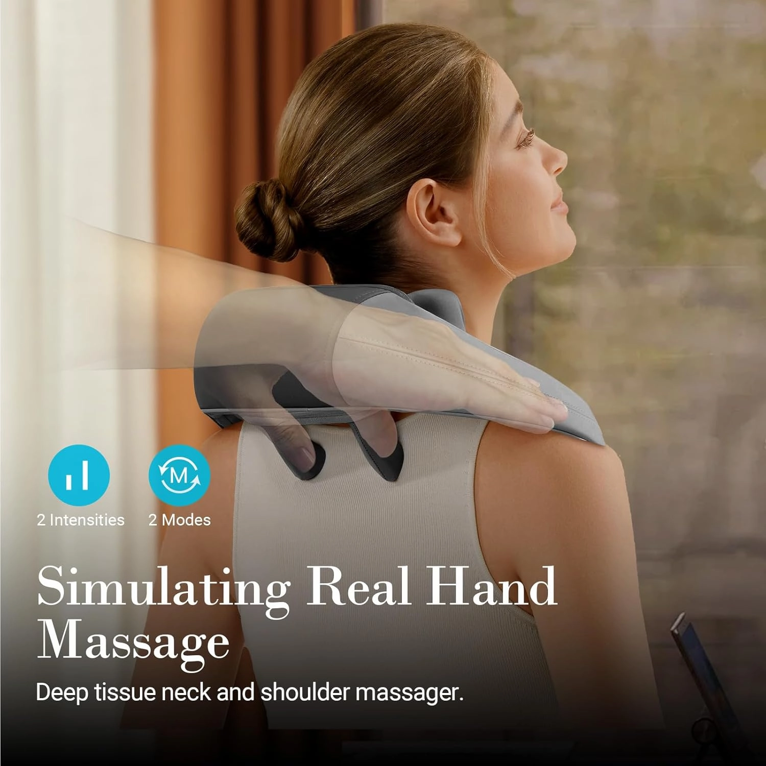 Shiatsu Neck and Shoulder Massager with Heat - FSA or HSA Eligible, Cordless 4D Deep Tissue Kneading Massager, Rechargeable Massage for Neck, Shoulder and Back, Ideal Gifts for Women,Men