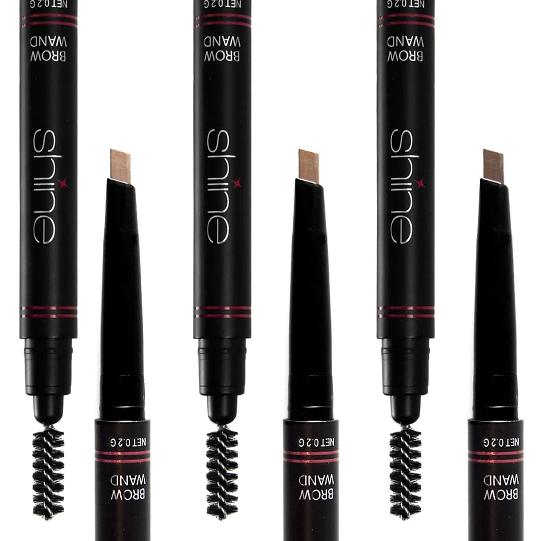 Shine Cosmetics Brow Wand - Brow Pencil, Dual-Sided, Precise, Fine Tip, Shapes, Defines, Fills Brows, Contours, Combs, Tames (Virtue)