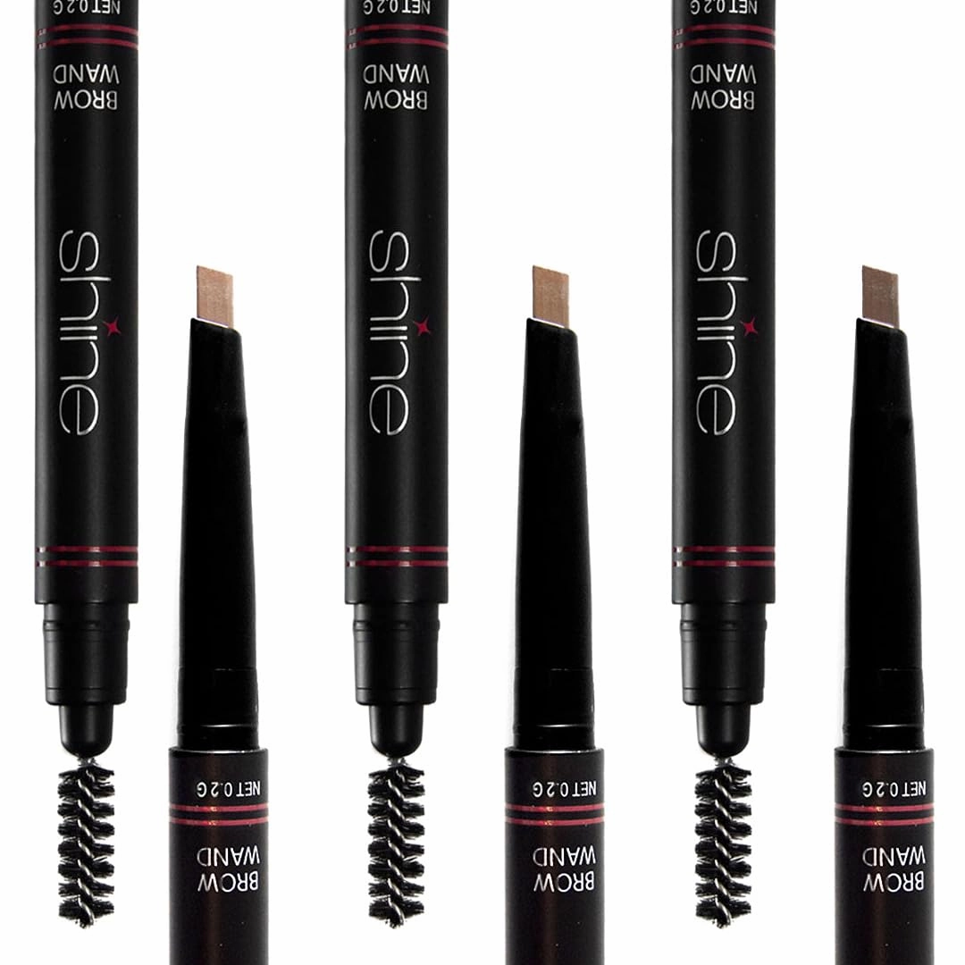 Shine Cosmetics Brow Wand - Brow Pencil, Dual-Sided, Precise, Fine Tip, Shapes, Defines, Fills Brows, Contours, Combs, Tames (Thrive)