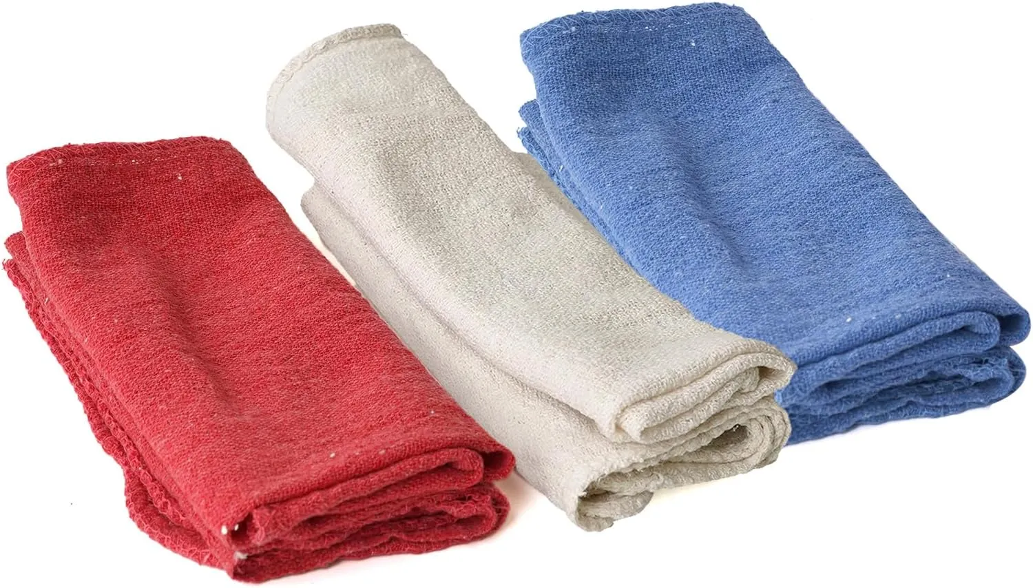 Shop Towels - Bulk Cleaning Towel in a Bag, Mechanic Cotton Wipes for Car Maintenance, Auto Mechanics & Garage, Wipe Grease & Oil, Machine Wash & Reusable (White, 50-Pack)