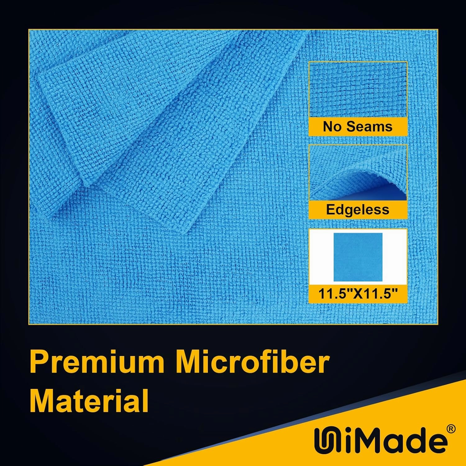 Shop Towels, 100 Pack Commercial Grade Work Rags Microfiber Towels for Cars Cleaning Rags Bulk Detailing Cloth for Automotive Bar Mechanic Restaurant Garage Housekeeping, 11.5"x 11.5", Blue