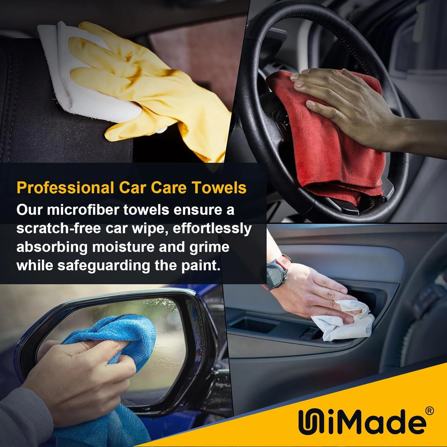 Shop Towels, 100 Pack Commercial Grade Work Rags Microfiber Towels for Cars Cleaning Rags Bulk Detailing Cloth for Automotive Bar Mechanic Restaurant Garage Housekeeping, 11.5"x 11.5", White