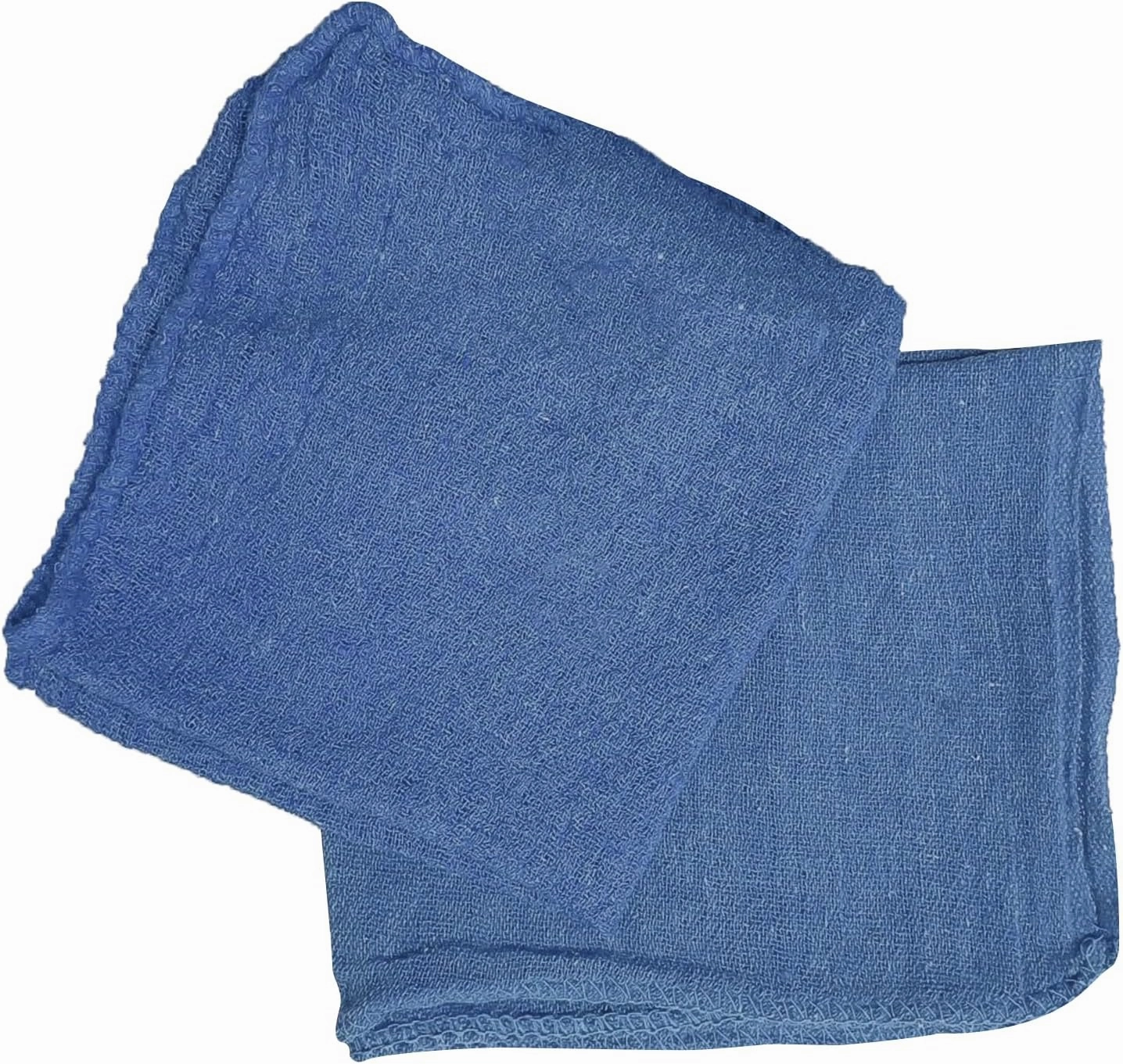 Shop Towels - Bulk Cleaning Towel in a Bag, Mechanic Cotton Wipes for Car Maintenance, Auto Mechanics & Garage, Wipe Grease & Oil, Machine Wash & Reusable (Blue, 50-Pack)
