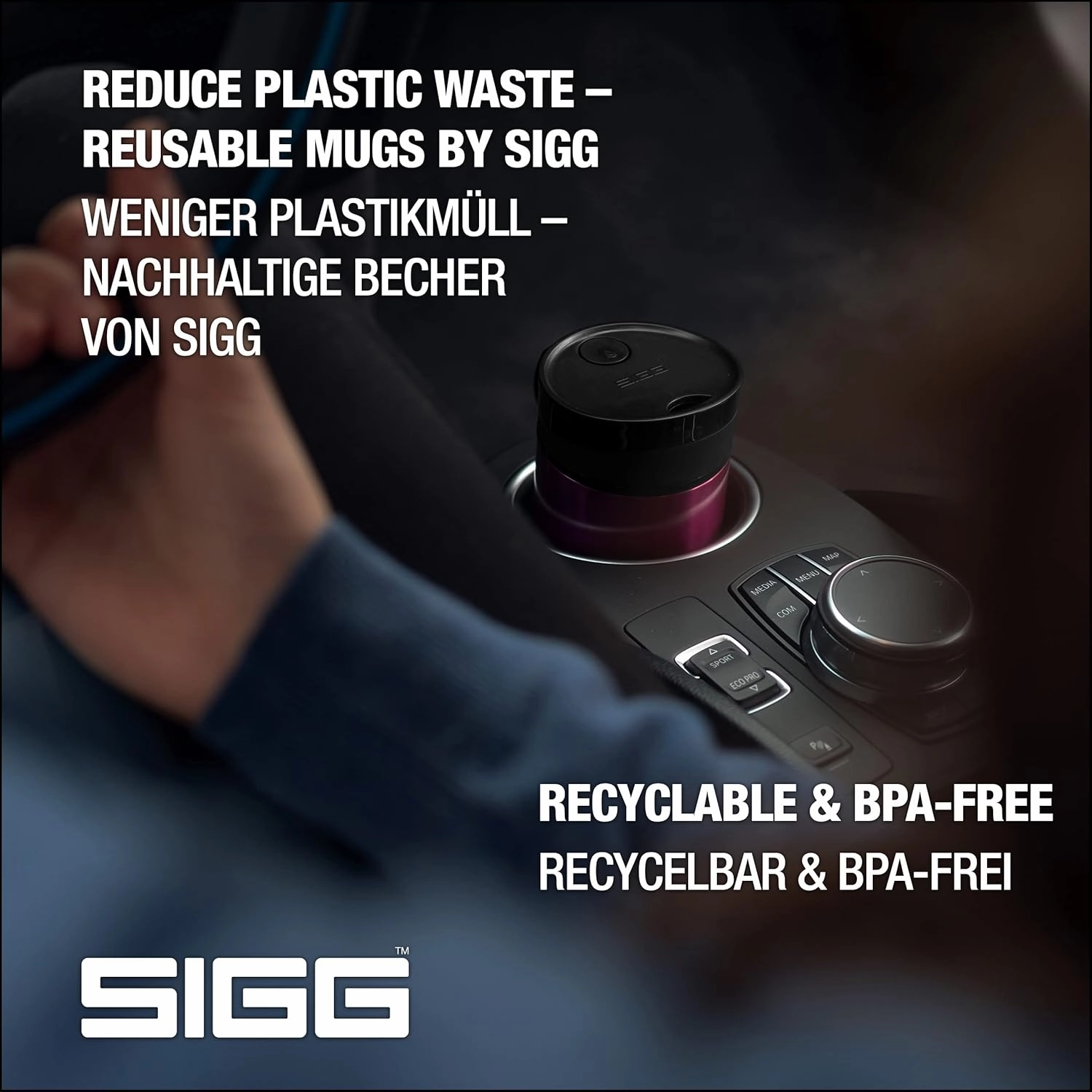 SIGG - Insulated Coffee Cup - Travel Mug Miracle Berry - Hot & Cold. Leakproof. BPA Free - 18/8 Stainless Steel - 16 Oz