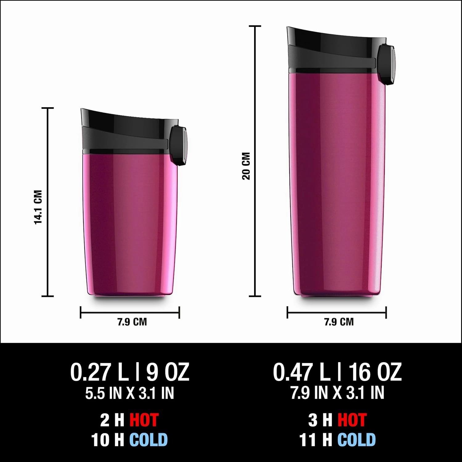SIGG - Insulated Coffee Cup - Travel Mug Miracle Berry - Hot & Cold. Leakproof. BPA Free - 18/8 Stainless Steel - 16 Oz