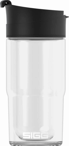 SIGG - Insulated Coffee Cup - Travel Mug Nova - Dishwasher Safe - BPA Free - Broscilate Glass - Flip Top - Black - 13 Oz