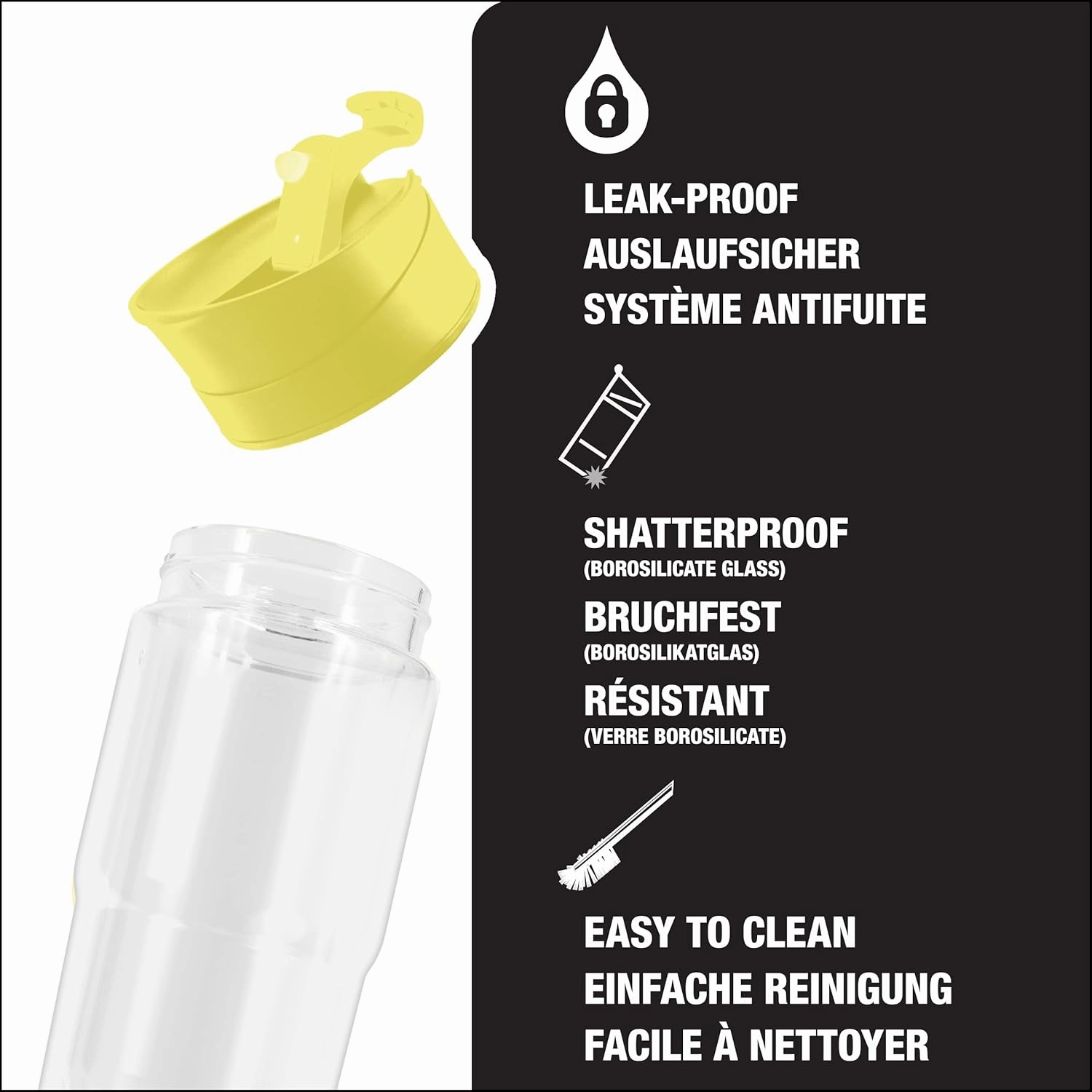 SIGG - Insulated Coffee Cup - Travel Mug Nova Ultra Lemon - Dishwasher Safe - BPA Free - Broscilate Glass - Flip Top - Yellow - 13 Oz
