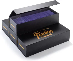 Silph PLC Trading Card Storage Box-[4 Pack], Baseball Hobby Card Holder Case with Magnet for Sports Cards, Top Loader Storage Box Cases with Labels for 800 Cards, 200 Top Loaders