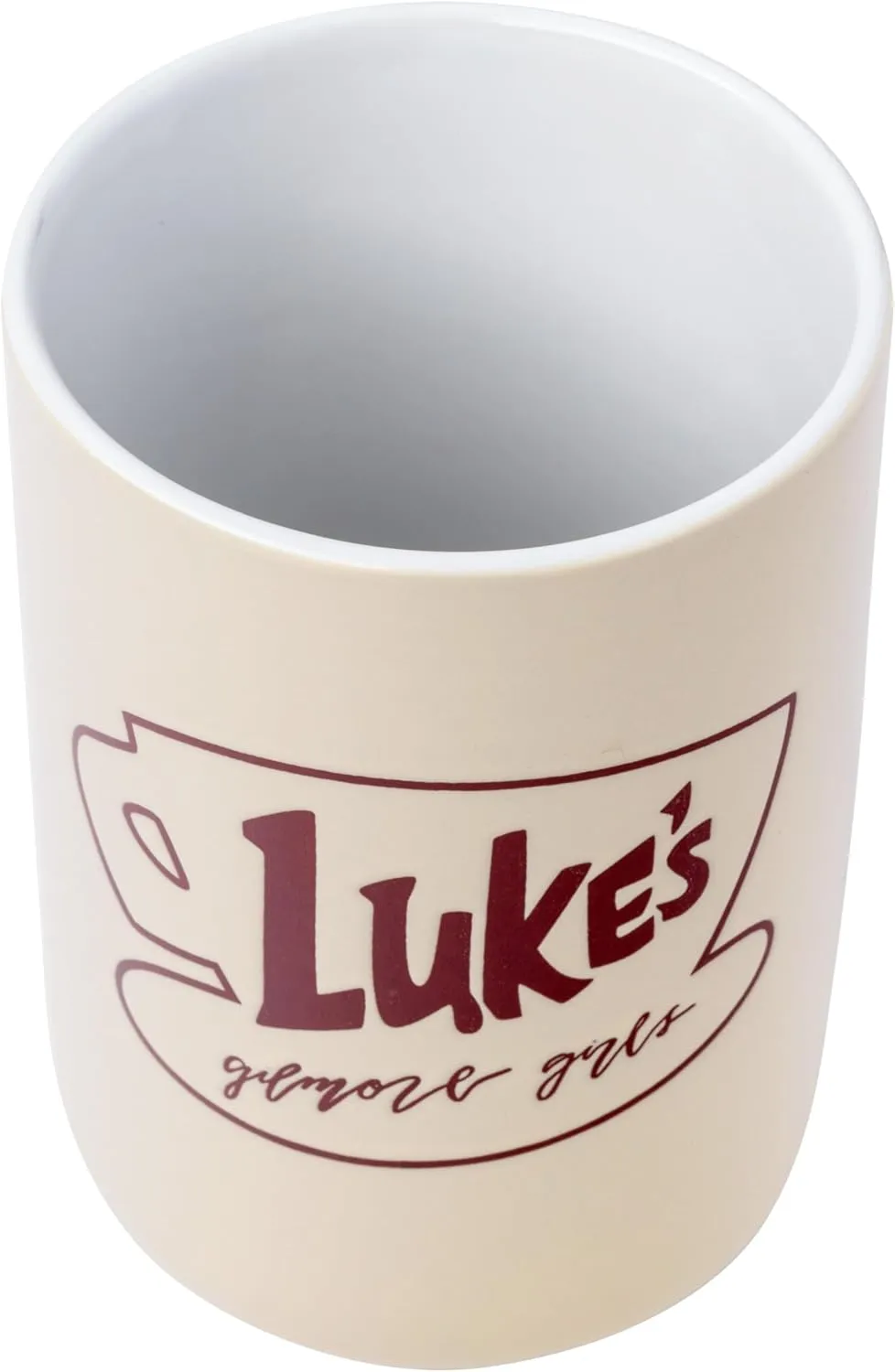 Silver Buffalo Gilmore Girls Luke's Cafe Logo Ceramic Cookie Snack Candy Jar with Airtight Bamboo Lid (Small)