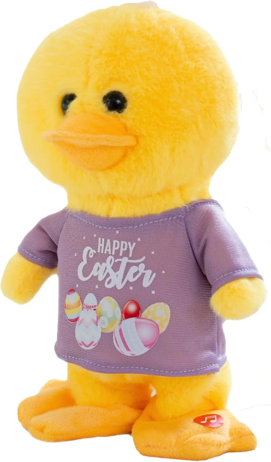 Singing Dancing Easter Plush Duck Three Holiday Outfits Interactive Plush Toy Musical Stuffed Animal Easter Decoration Kids Gift for Girls Boys Yellow 8.3"