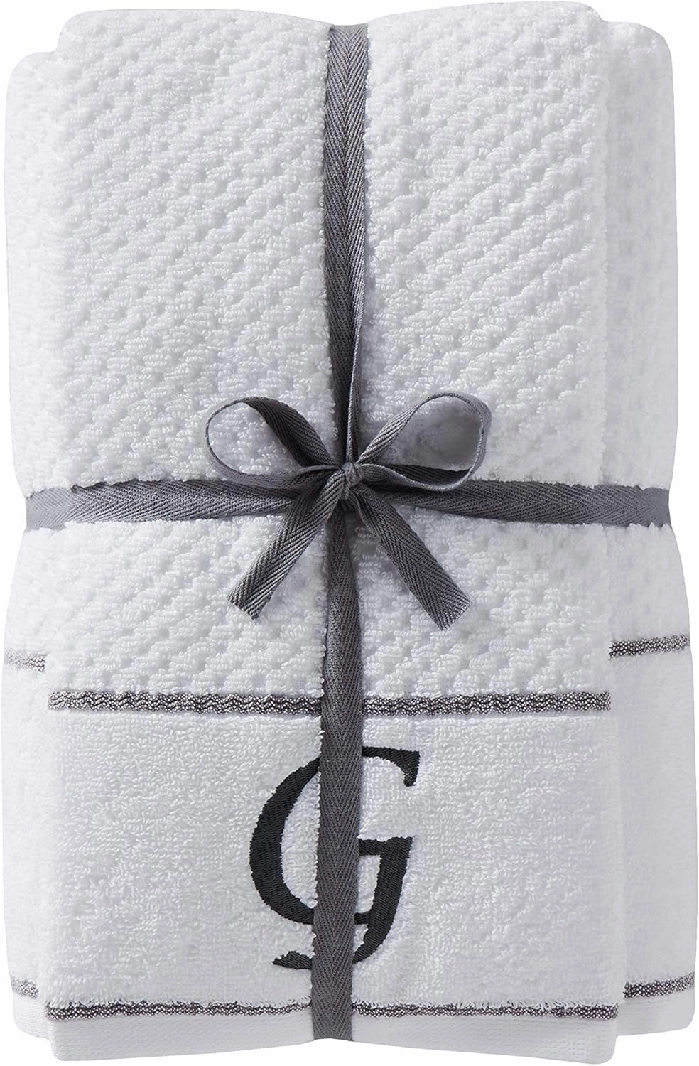 SKL Home by Saturday Knight Ltd. Monogram "G" Bath and Hand Towel Set, White, 4-pack
