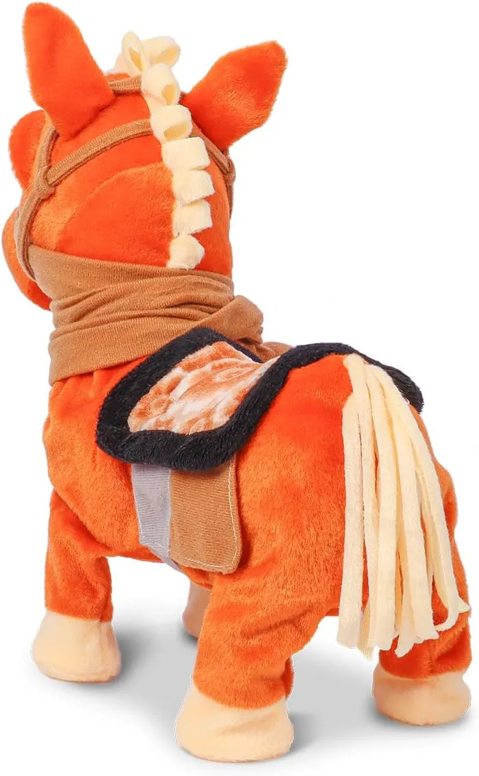 Smalody Plush Interactive Toy Animated Walking Electronic Pet Robot Toys Horse with Leash Pony for Boys & Girls Kids (Brown)