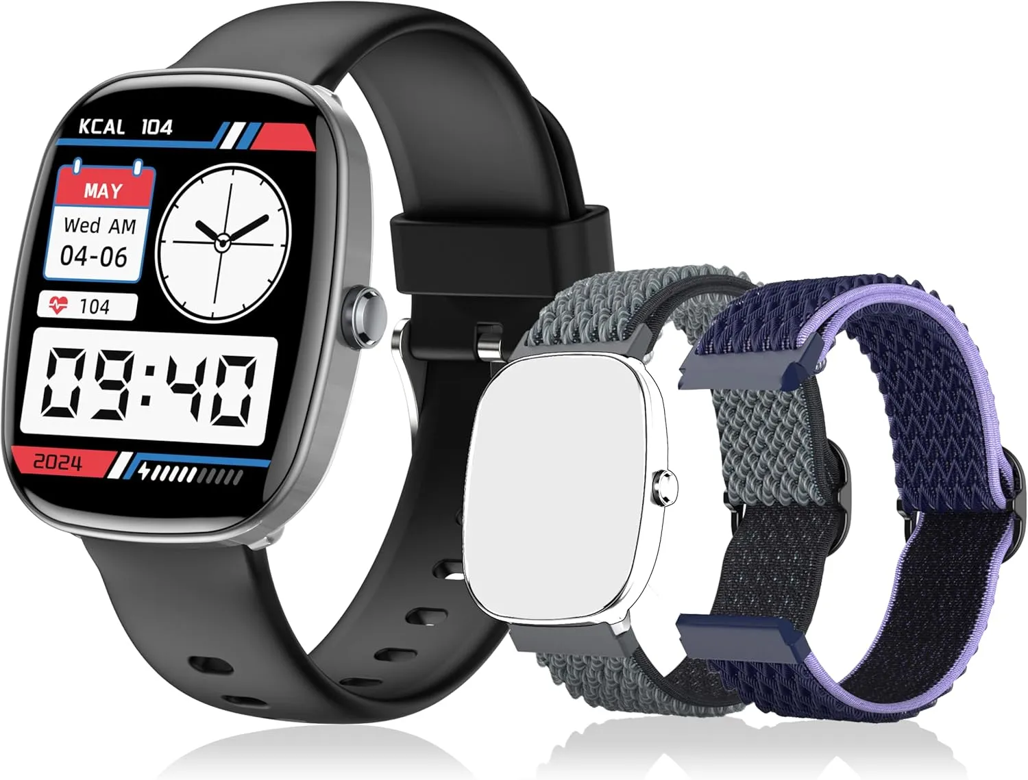 Smart Watch for Men, Women Fitness Tracker Answer/Make Calls, 1.83’ IP68 Waterproof/Heart Rate Sleep Monitor/Blood Oxygen Measurement/100  Sports Modes Compatible with Android iOS 3 Straps(Black）