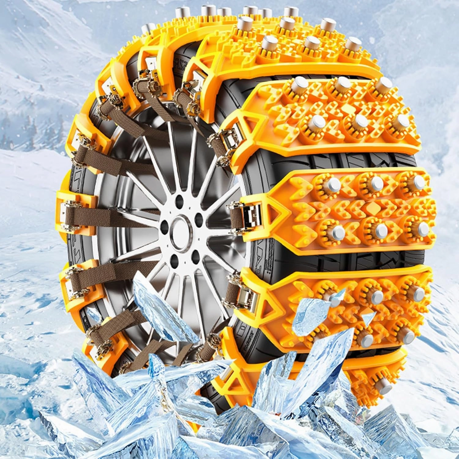 Snow Chains for Car for Smart fortwo/Brabus fortwo C451 A451 Coupé/Cabrio (C 451) 2007-2015 Reusable Tire Chains Winter Tire Wheel Chains Adjustable Emergency Snow Chains,Black-10 pcs