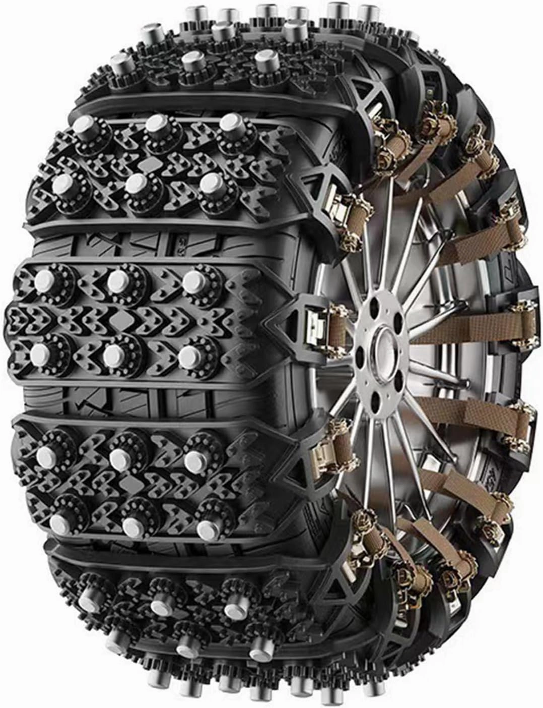Snow Chains for Car for Smart fortwo/Brabus fortwo C451 A451 Coupé/Cabrio (C 451) 2007-2015 Reusable Tire Chains Winter Tire Wheel Chains Adjustable Emergency Snow Chains,Black-10 pcs