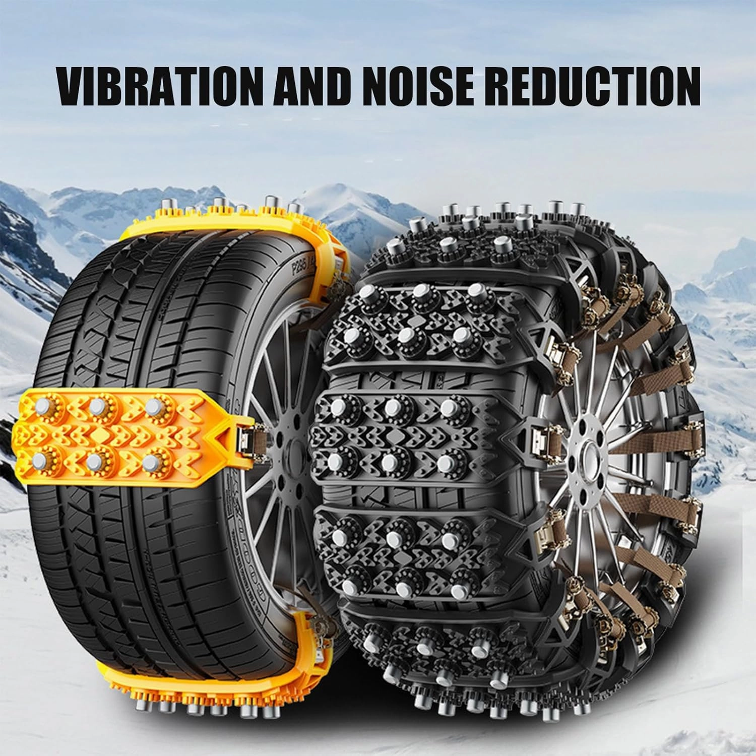 Snow Chains for Car for Smart fortwo/Brabus fortwo C451 A451 Coupé/Cabrio (C 451) 2007-2015 Reusable Tire Chains Winter Tire Wheel Chains Adjustable Emergency Snow Chains,Black-10 pcs