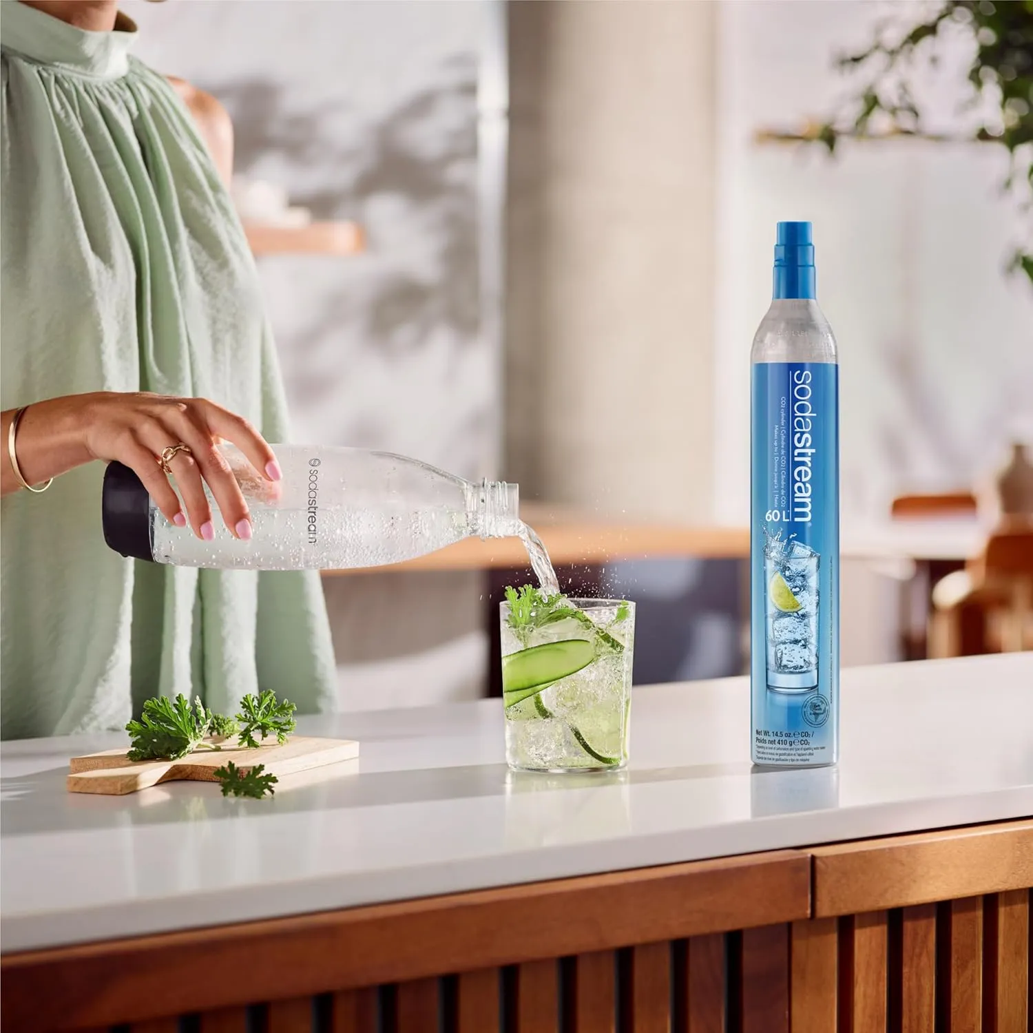 SodaStream CO2 Gas Refill Pack - 2 Cylinders, BLUE Screw-in System - Use box to return your empty cylinders and earn an Amazon.com Gift Card - Compatible with Fizzi, OneTouch, Jet, Spirit, Penguin