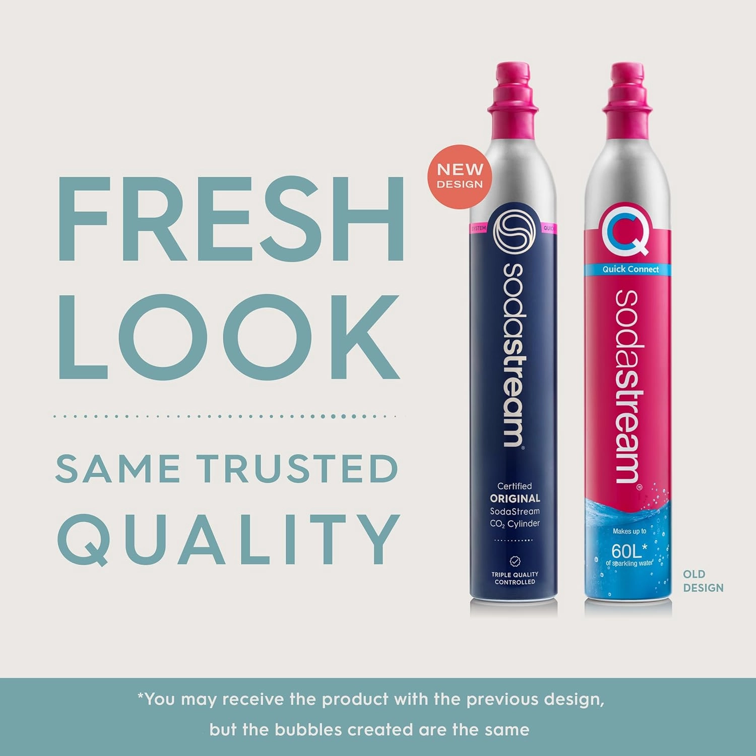 SodaStream CO2 Gas Refill Pack - 2 Cylinders, Pink CQC System - Use box to return your empty cylinders and earn an Amazon.com Gift Card - Compatible with Terra, ART, E-Terra, Aqua Fizz and others