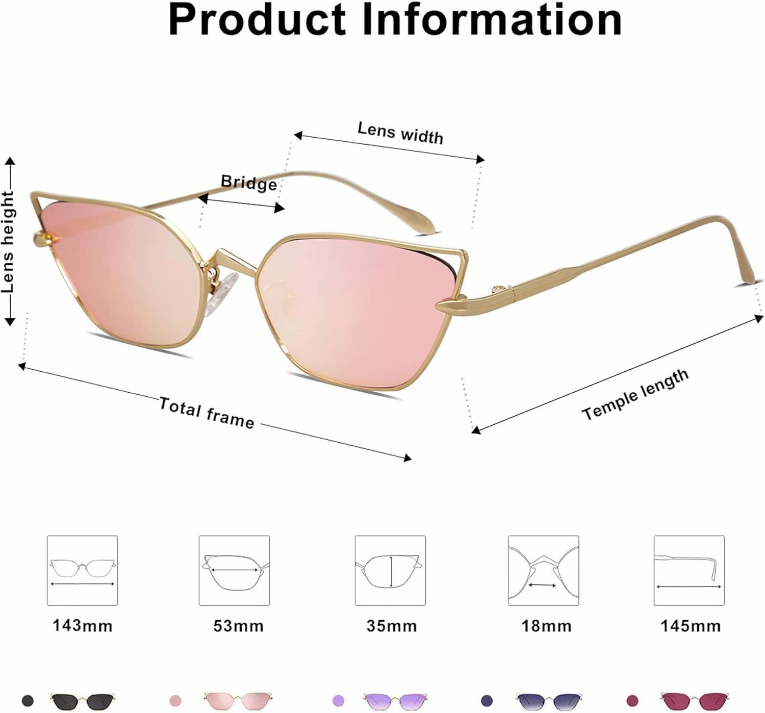 SOJOS Small Cateye Sunglasses Fashion Narrow Fun Trendy Rectangle Sunnies SJ1127
