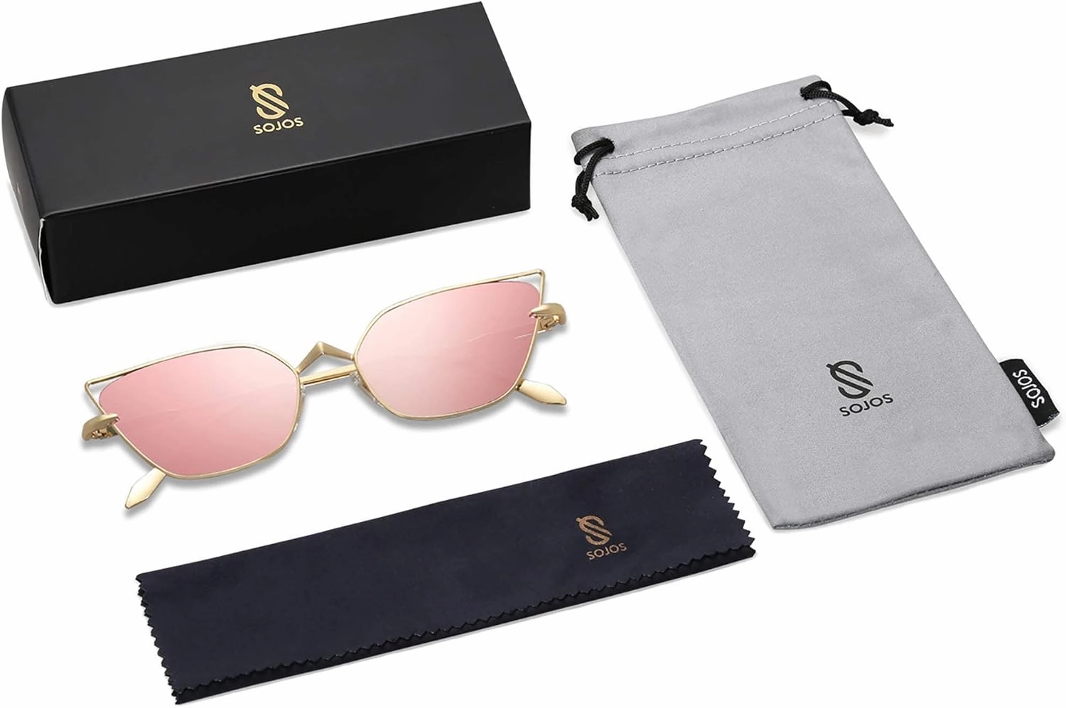 SOJOS Small Cateye Sunglasses Fashion Narrow Fun Trendy Rectangle Sunnies SJ1127