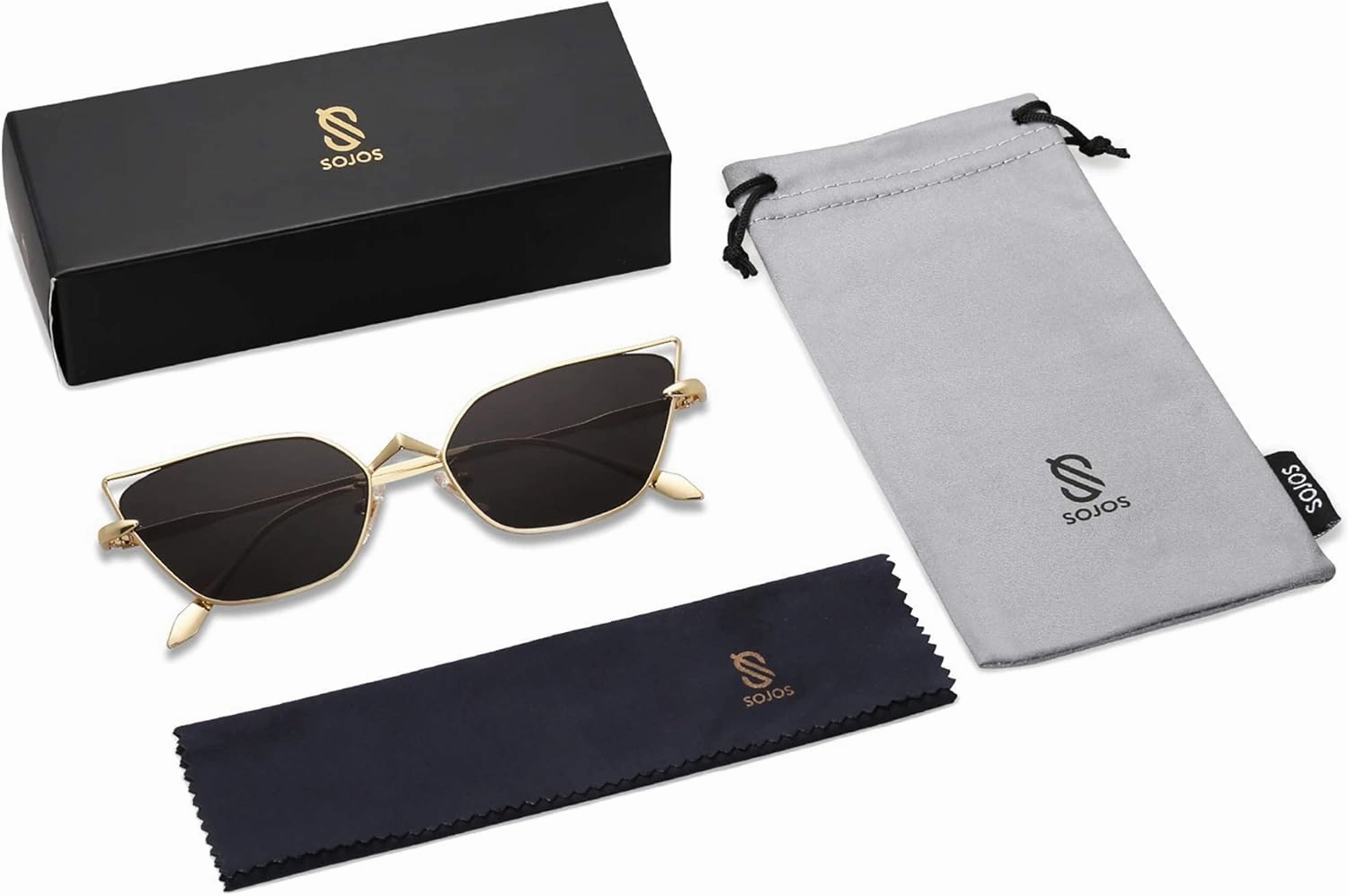 SOJOS Small Cateye Sunglasses Fashion Narrow Fun Trendy Rectangle Sunnies SJ1127