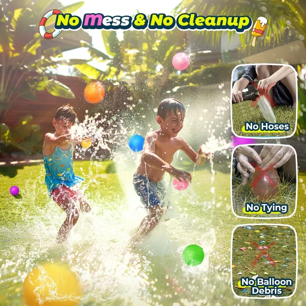 SOPPYCID 16Pcs Reusable Water Balloons for Kids, Pool Beach Water Toys for Boys and Girls, Summer Toy for Outdoor Games