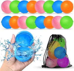 SOPPYCID 16Pcs Reusable Water Balloons for Kids, Pool Beach Water Toys for Boys and Girls, Summer Toy for Outdoor Games
