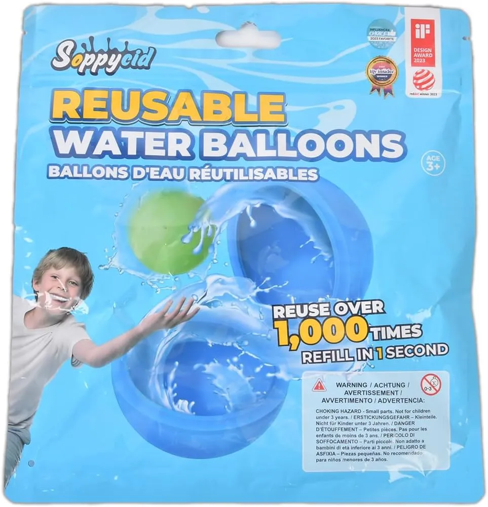 SOPPYCID 16Pcs Reusable Water Balloons for Kids, Pool Beach Water Toys for Boys and Girls, Summer Toy for Outdoor Games