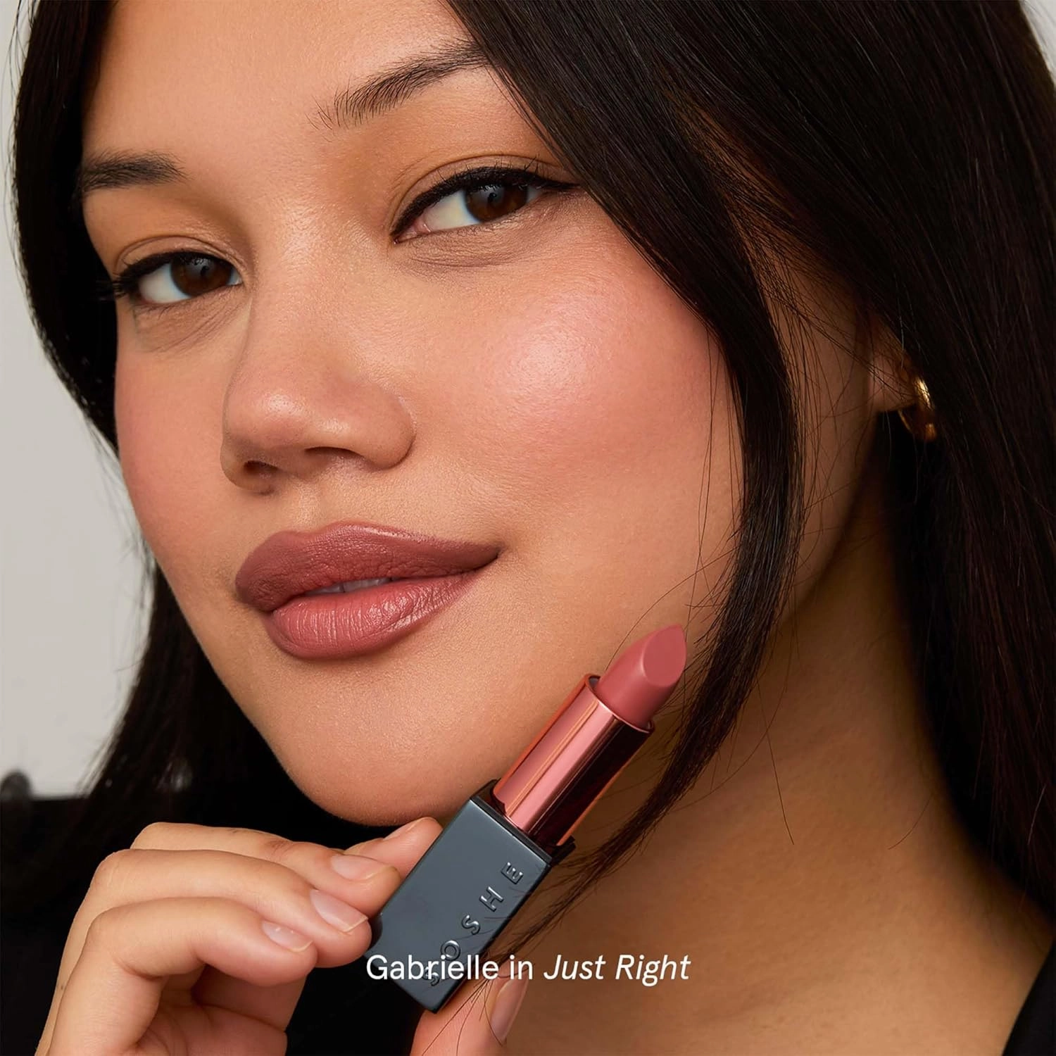 SOSHE Beauty - Ceramide Lip Silk Refill | Sheer Hydrating, Silky, Buildable Lipstick | Ceramides, Vitamin E, Shea Butter | Cruelty-Free, Certified Plastic Negative (Just Right - Pink Neutral, REFILL)