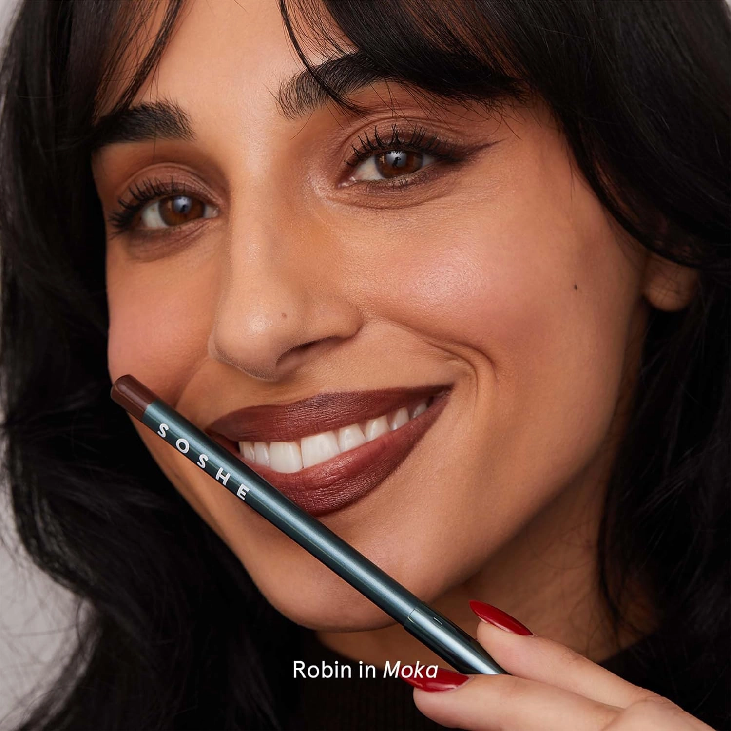 SOSHE Beauty - Soft Glide Lip Liner | Rich, Hydrating Formula | Glides Smoothly, No Skipping or Dragging | Cruelty-Free, Certified Plastic Negative (Moka - True Brown)