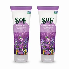 South Of France SoF Moisturizing Hand & Body Cream - With Organic Shea   Cocoa Butter and Sweet Almond Oil,Non GMO & Vegan, Lavender Fields, 8 Fl Oz, 2 Pack