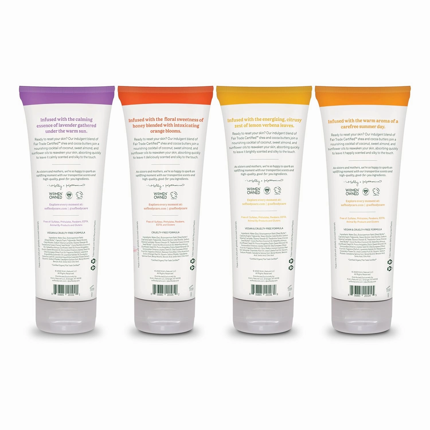 South Of France SoF Moisturizing Hand & Body Cream - With Organic Shea   Cocoa Butter and Sweet Almond Oil,Non GMO & Vegan,Variety Pack, 8 Fl Oz, 4 Pack