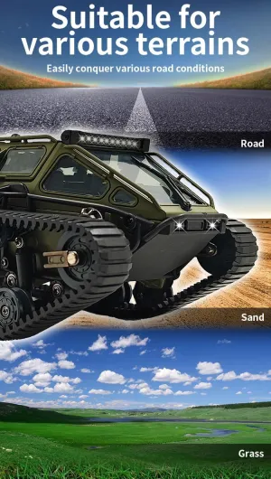 SOWOFA High Speed Remote Control Tracked Vehicle G2067 Proportional Throttle Remote Control All Terrain Vehicle Flexible Control Rechargeable Drift Tank Model Green (Dual Battery)