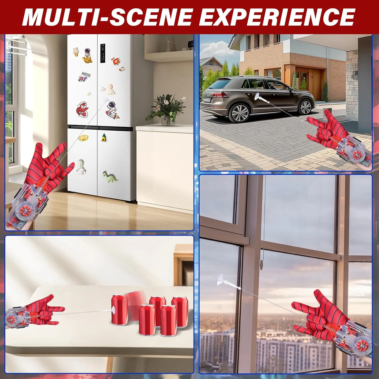 Spider Web Shooter Pro, Web Launcher String Shooters Toy, Cool Gadgets, USB Charging, Instant Retract Button, Ultimate Superhero Gift (Colored)