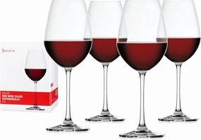 Spiegelau Salute Red Wine Glasses, Set of 4, European-Made Lead-Free Crystal, Classic Stemmed, Dishwasher Safe, Professional Quality Red Wine Glass Gift Set, 19.4 oz