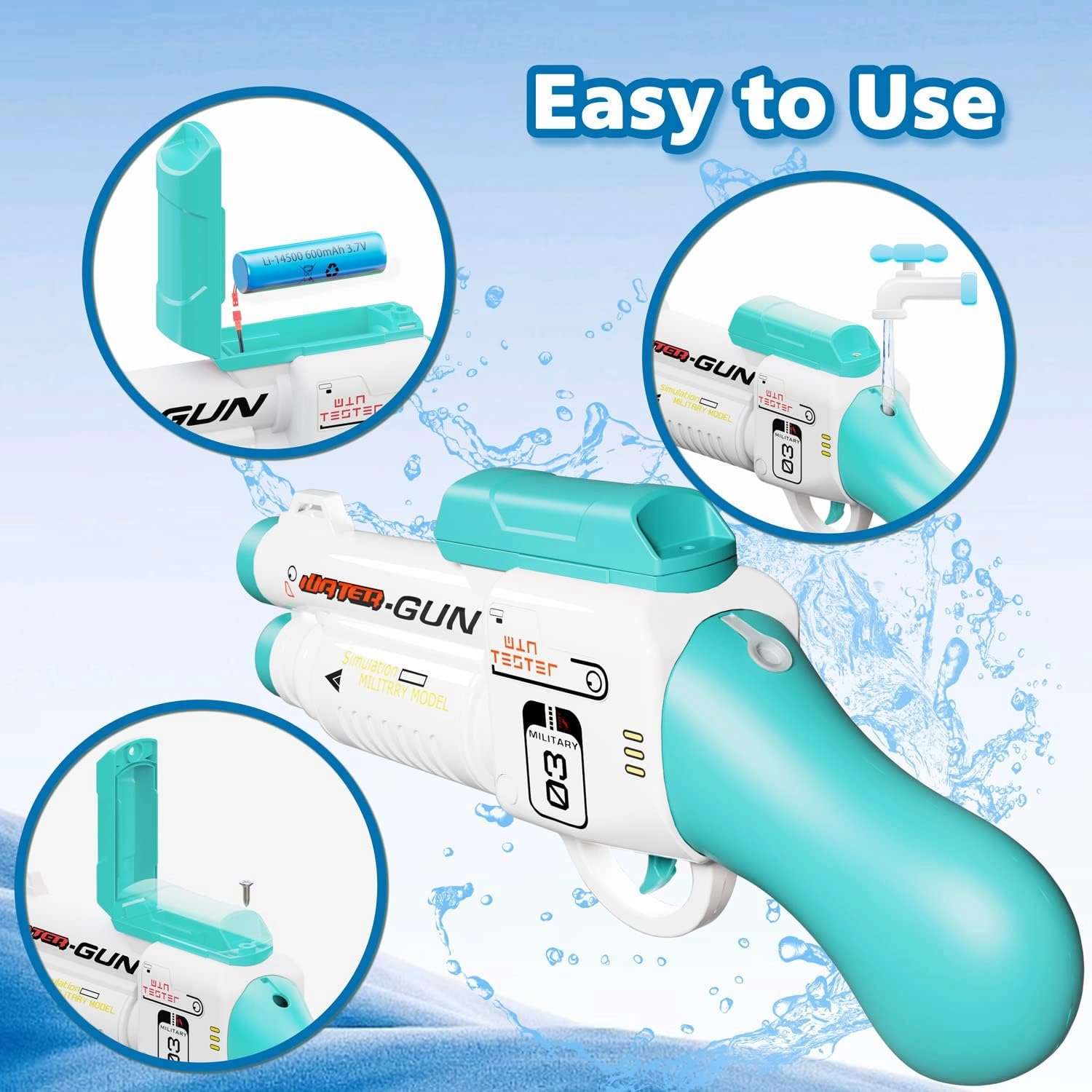 Squirt Gun for Kids Adults Automatic Water Blaster Guns Soaker Squirt Summer Squirt Shooter Gun Toy Swimming Pool Beach Water Toys