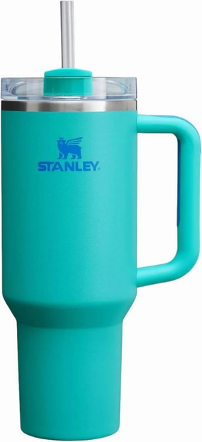 STANLEY Quencher H2.0 FlowState Stainless Steel Vacuum Insulated Tumbler with Lid and Straw for Water, Iced Tea or Coffee (Aqua, 40 oz)