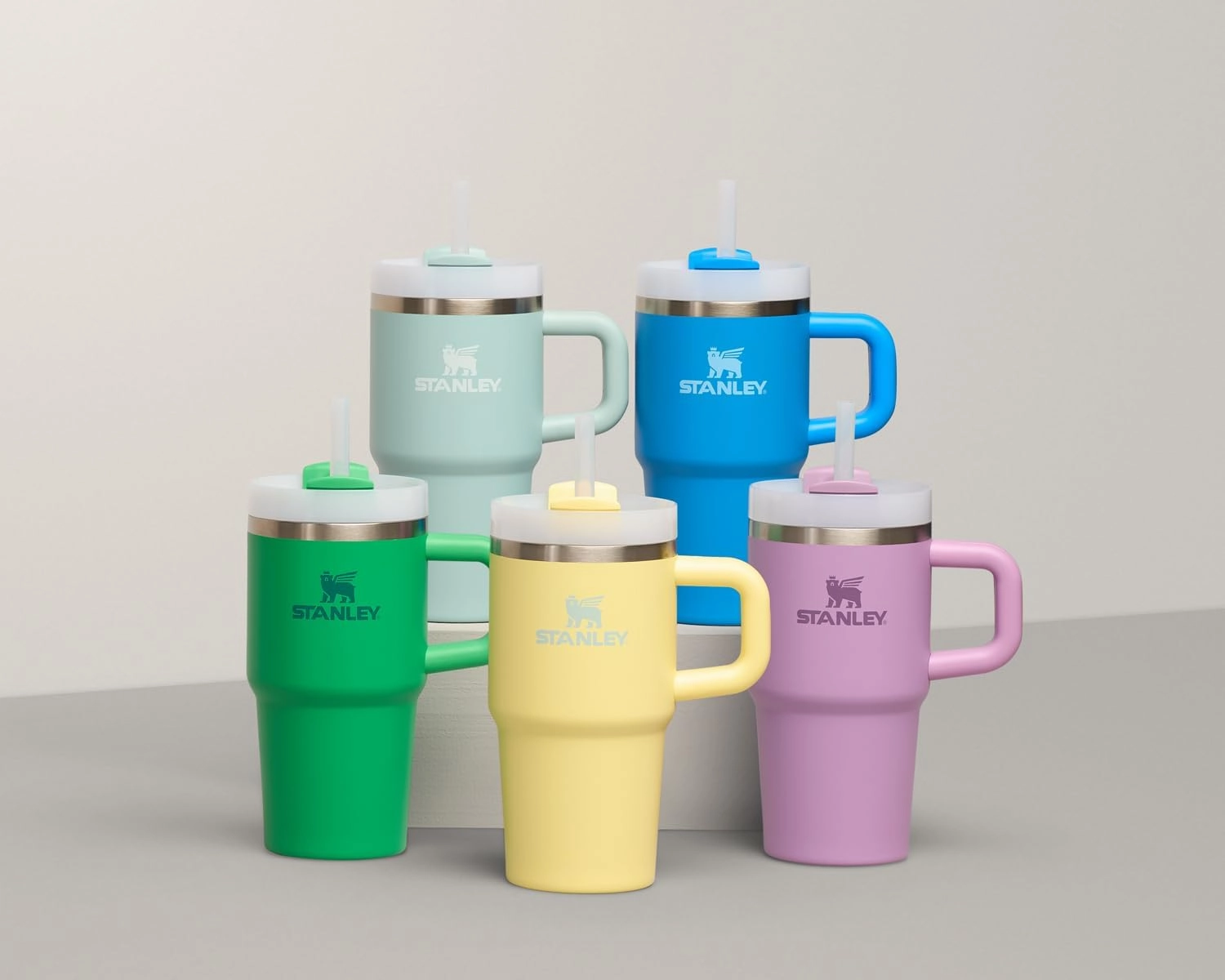 Stanley Quencher H2.0 Tumbler with Handle and Straw 14 oz | Flowstate 3-Position Lid | Cup Holder Compatible for Travel | Insulated Stainless Steel Cup | BPA-Free | Azure