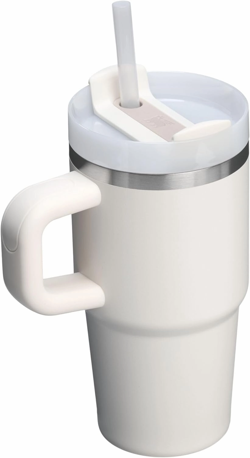 Stanley Quencher H2.0 Tumbler with Handle and Straw 20 oz | Flowstate 3-Position Lid | Cup Holder Compatible for Travel | Insulated Stainless Steel Cup | BPA-Free | Cream 2.0