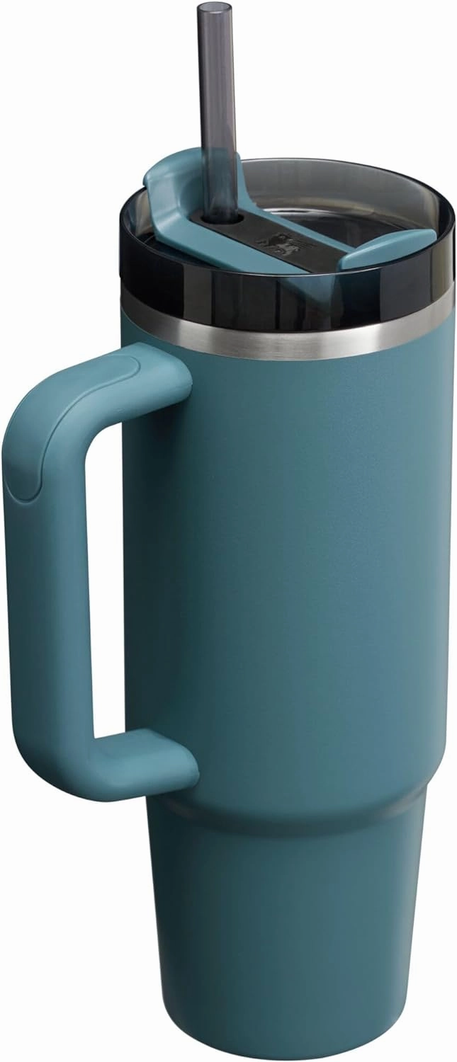 Stanley Quencher H2.0 Tumbler with Handle and Straw 30 oz | Flowstate 3-Position Lid | Cup Holder Compatible for Travel | Insulated Stainless Steel Cup | BPA-Free | Blue Spruce