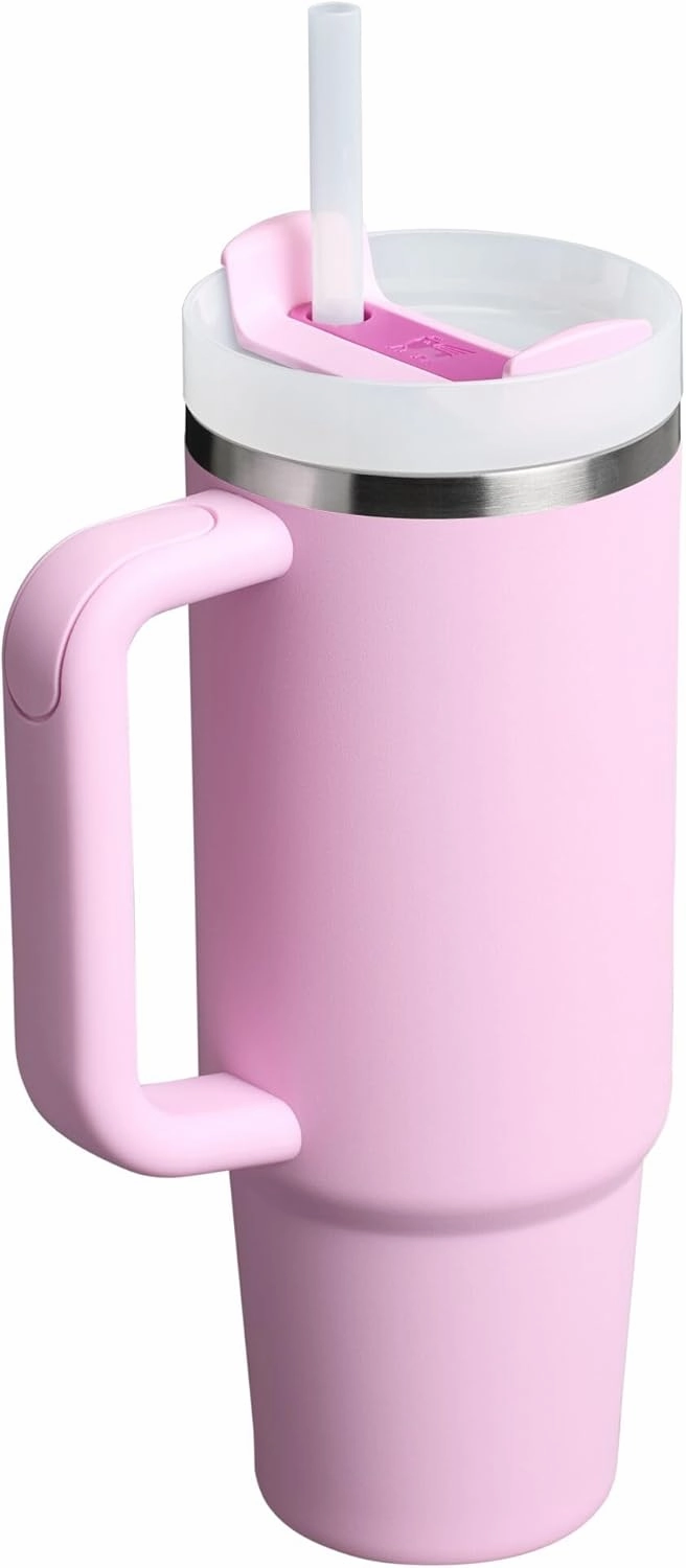 Stanley Quencher H2.0 Tumbler with Handle and Straw 30 oz | Flowstate 3-Position Lid | Cup Holder Compatible for Travel | Insulated Stainless Steel Cup | BPA-Free | Cherry Blossom