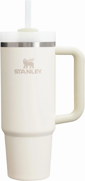 Stanley Quencher H2.0 Tumbler with Handle and Straw 30 oz | Flowstate 3-Position Lid | Cup Holder Compatible for Travel | Insulated Stainless Steel Cup | BPA-Free | Cream 2.0