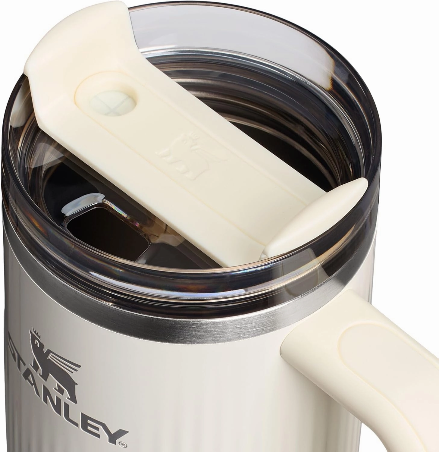 Stanley Quencher H2.0 Tumbler with Handle and Straw 30 oz | Flowstate 3-Position Lid | Cup Holder Compatible for Travel | Insulated Stainless Steel Cup | BPA-Free | Fluted Cream Gloss