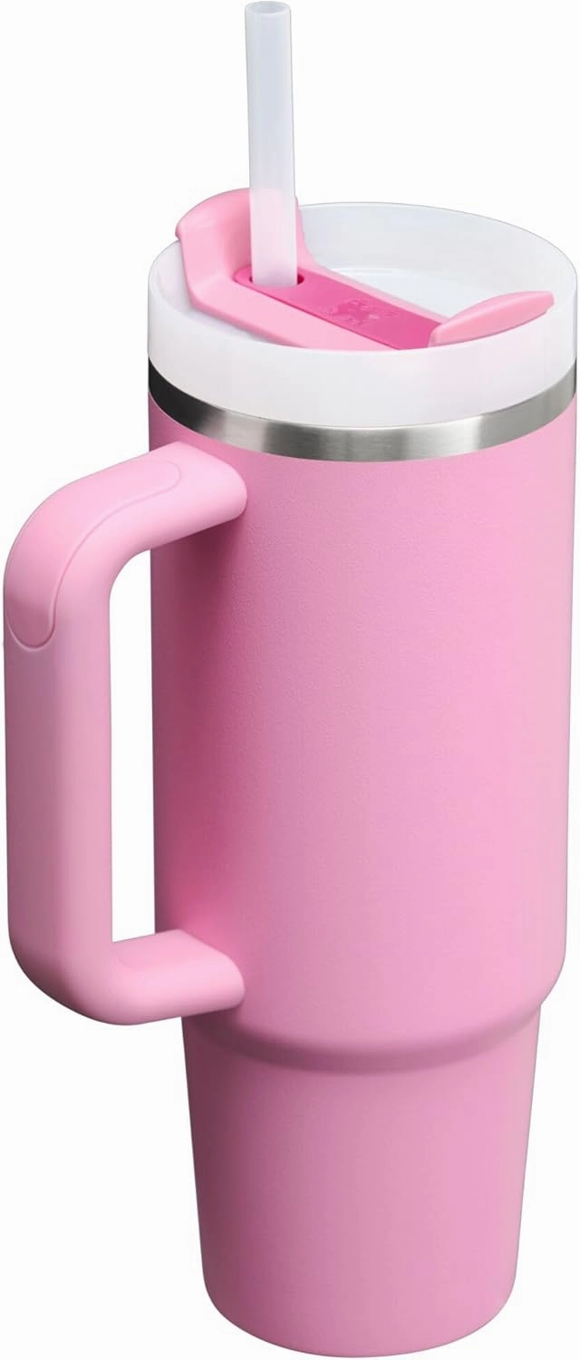 Stanley Quencher H2.0 Tumbler with Handle and Straw 30 oz | Flowstate 3-Position Lid | Cup Holder Compatible for Travel | Insulated Stainless Steel Cup | BPA-Free | Peony